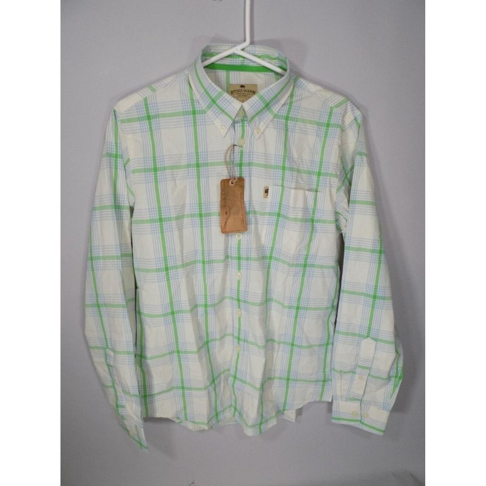 Buffalo Jackson Trading Co S Dry Goods Green Plaid Button Down Shirt NEW Small